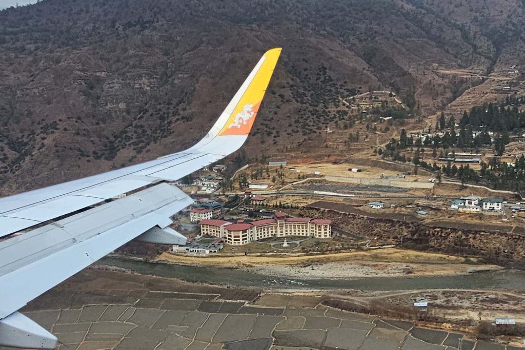 Airplane view of Bhutan gangtey trek