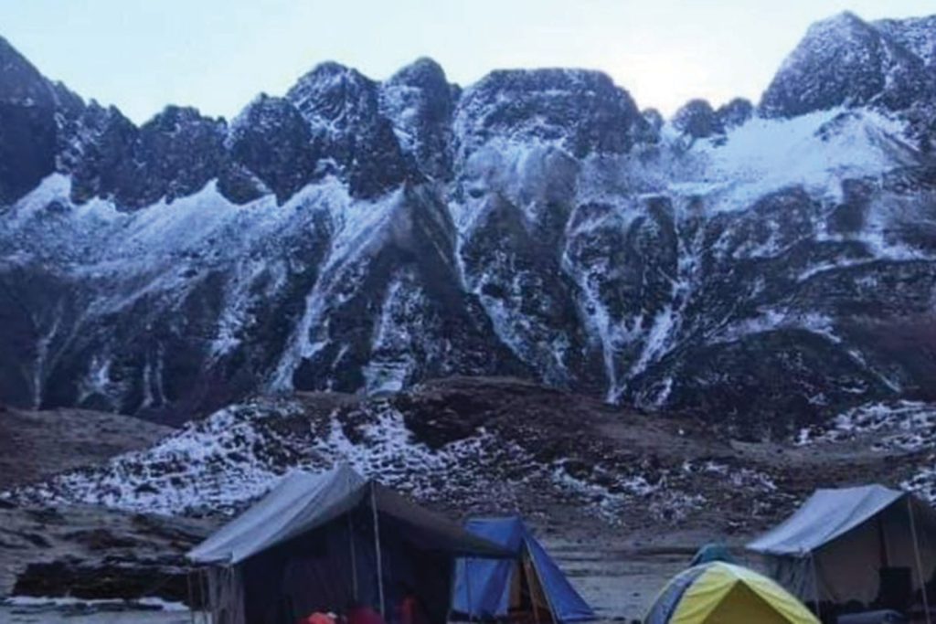 Camping in mountain side dagala trek