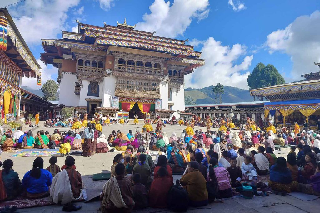 Festival at gangtey goenpa monastery east Bhutan tour