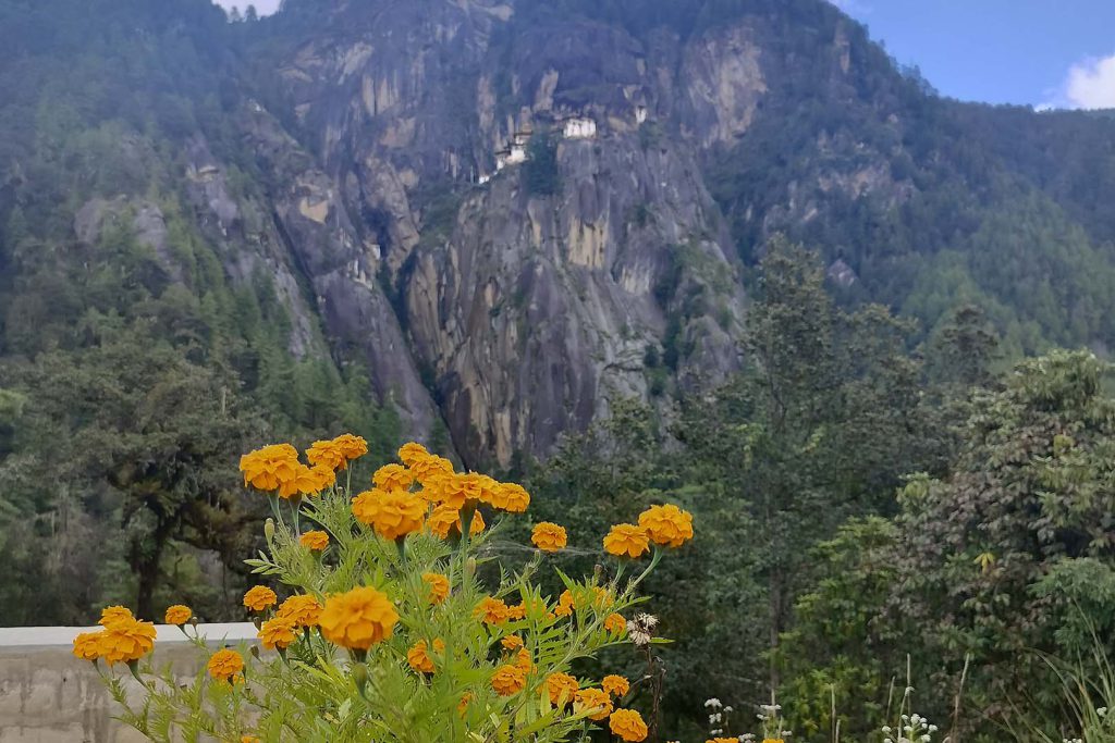 Far view of tiger’s nest monastery east Bhutan tour